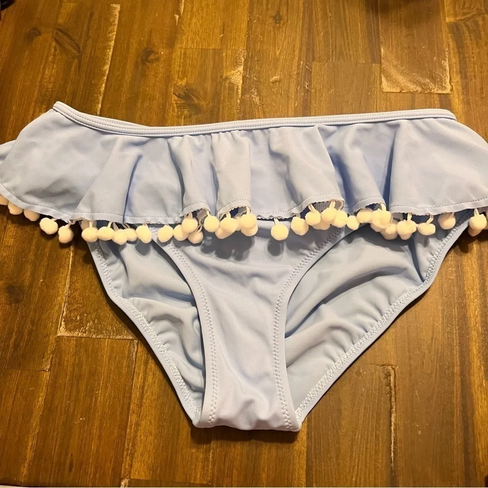 Stella Cove Blue Pom Pom Bikini Bottom White 14